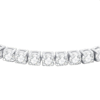 Elegant Sliver Bracelet With Sapphire White Gemstones.