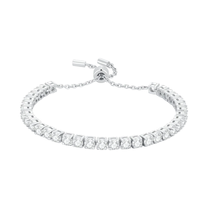 Elegant Sliver Bracelet With Sapphire White Gemstones.