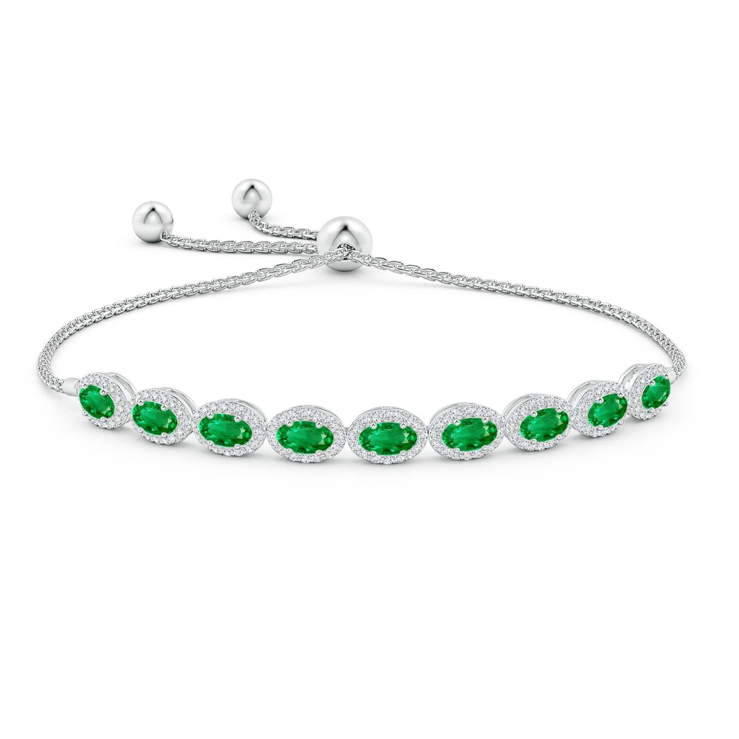 Elegant Oval-Cut Green Gem Bracelet For Women