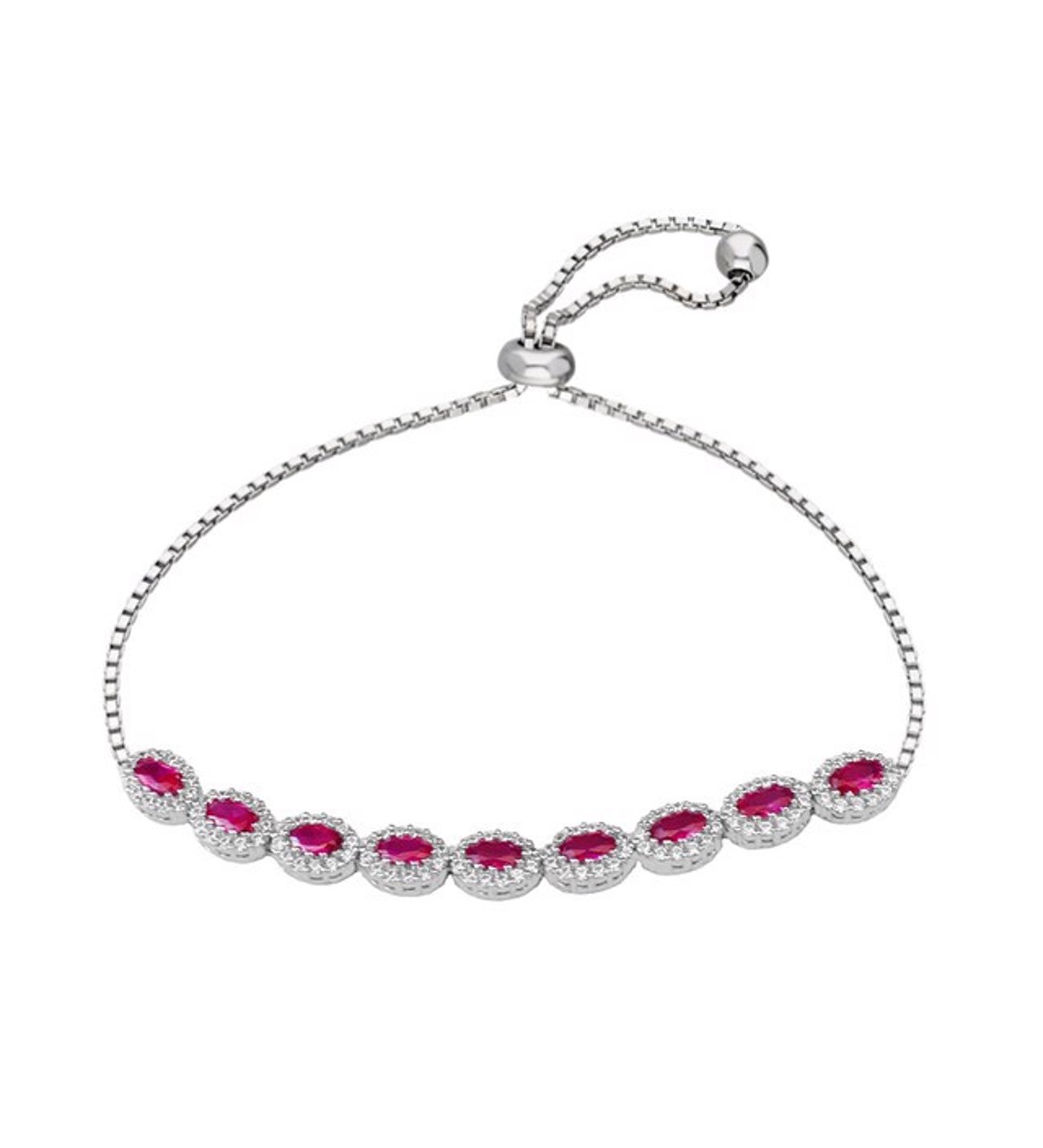 Elegant Oval-Cut Pink Gem Bracelet For Women